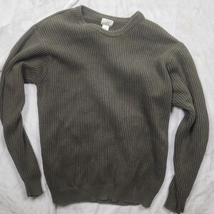 LL Bean Cotton Sweater Green XLT